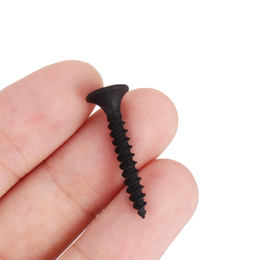 1000Pcs M3.5 Cross Black Recessed Flat Head Self Tapping Ash Phosphorus Drywall Metric Threaded Wood Screw Nail Bolt