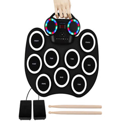 Portable Hand Roll Electronic Drum Flash Bluetooth Drum Set with Built-in Lithium Battery Speaker