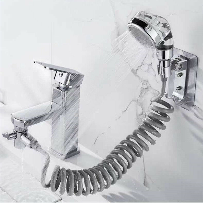 Bathroom Wash Face Basin Water Tap External Shower Head Toilet Hold Filter Flexible Hair Washing Faucet Rinser Extension Set