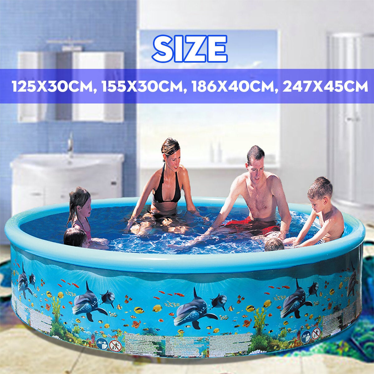125/155/186/247cm Retractable inflatable Swimming Pool Large Family Summer Outdoor Play Party Supplies For Kids Adult