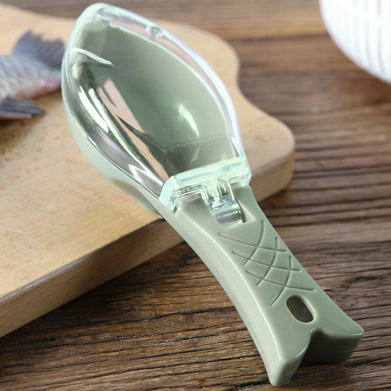 Fish Scales Removing Tool with Cover Kitchen Scale Scraper Manual Fish Scale Tool