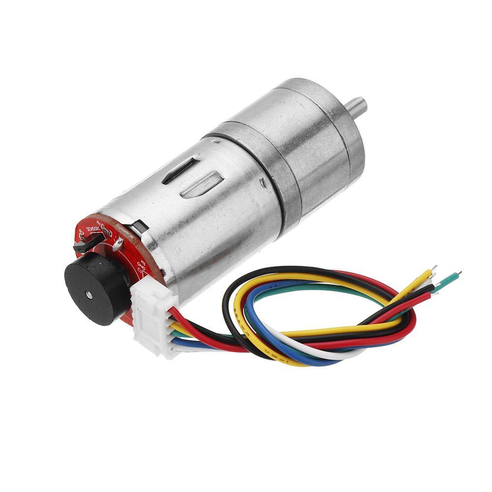 DC 12V Micro Gear Reduction Encoder Motor with Mounting Bracket and Wheel