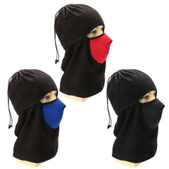 Unisex Fleece Neck Warmer Scarves Snood Face Mask Ski Hat Cap