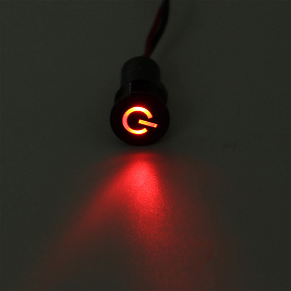 12 8mm LED Dash Panel Warning Light Indicator Lamp With Line And Symbol For Car Boat