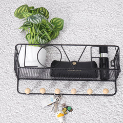 Iron Wall Mounting Shelf Hook Storage Rack Hanging Ledge Holder Home Decoration