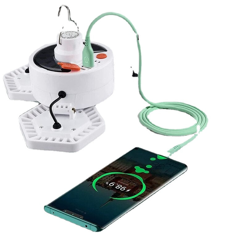 Solar Camping Lamp,Portable Tent Lamp With Hanging Hook,Remote Control Camping Lantern,For Emergencies,Camping,Hiking