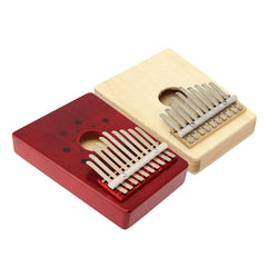 10 Tone Red/Natural Color Portable Wood Kalimba Thumb Piano Finger Percussion