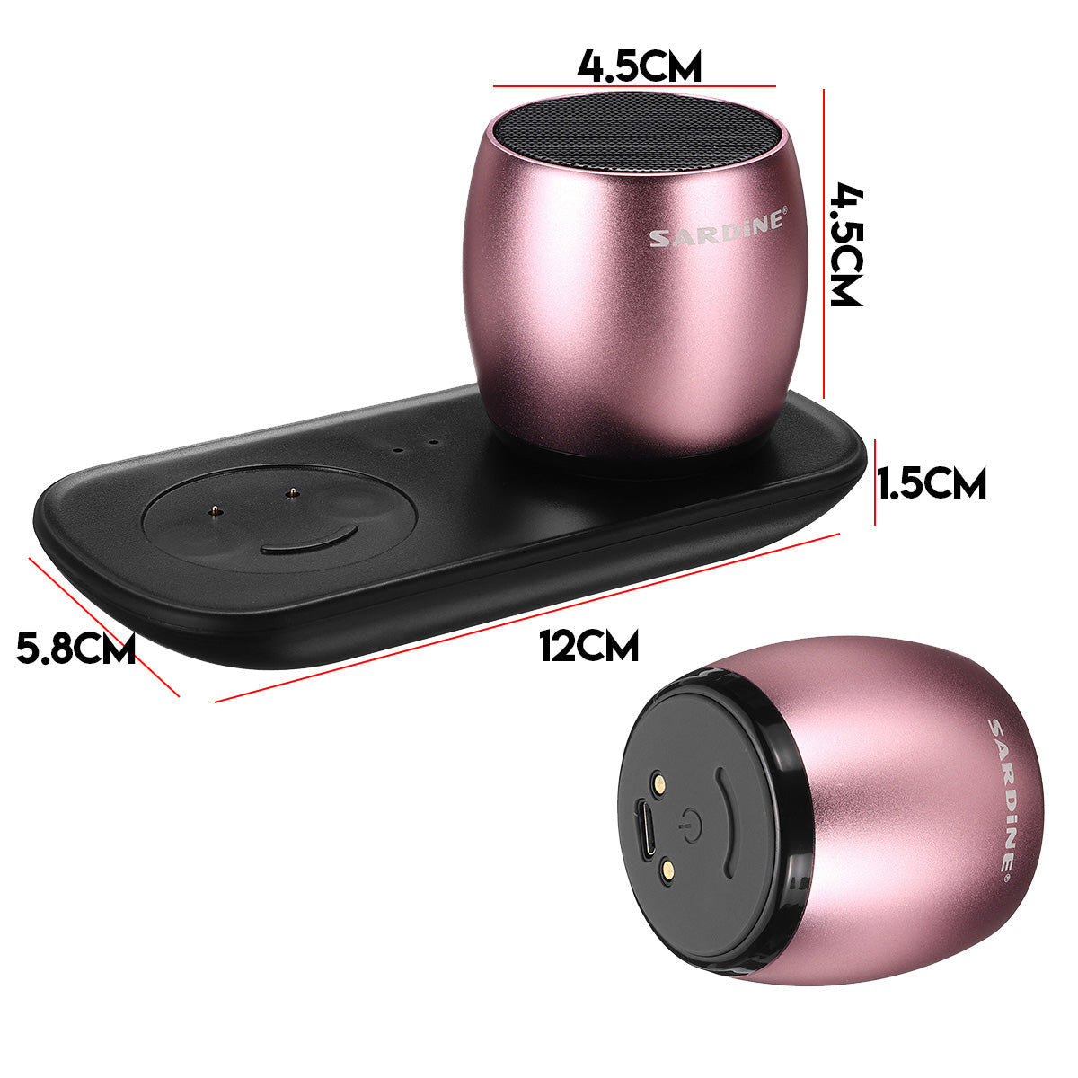 3W 400mAh Waterproof Wireless Stereo Twins Bluetooth Speaker with USB Charging Dock for Car Home