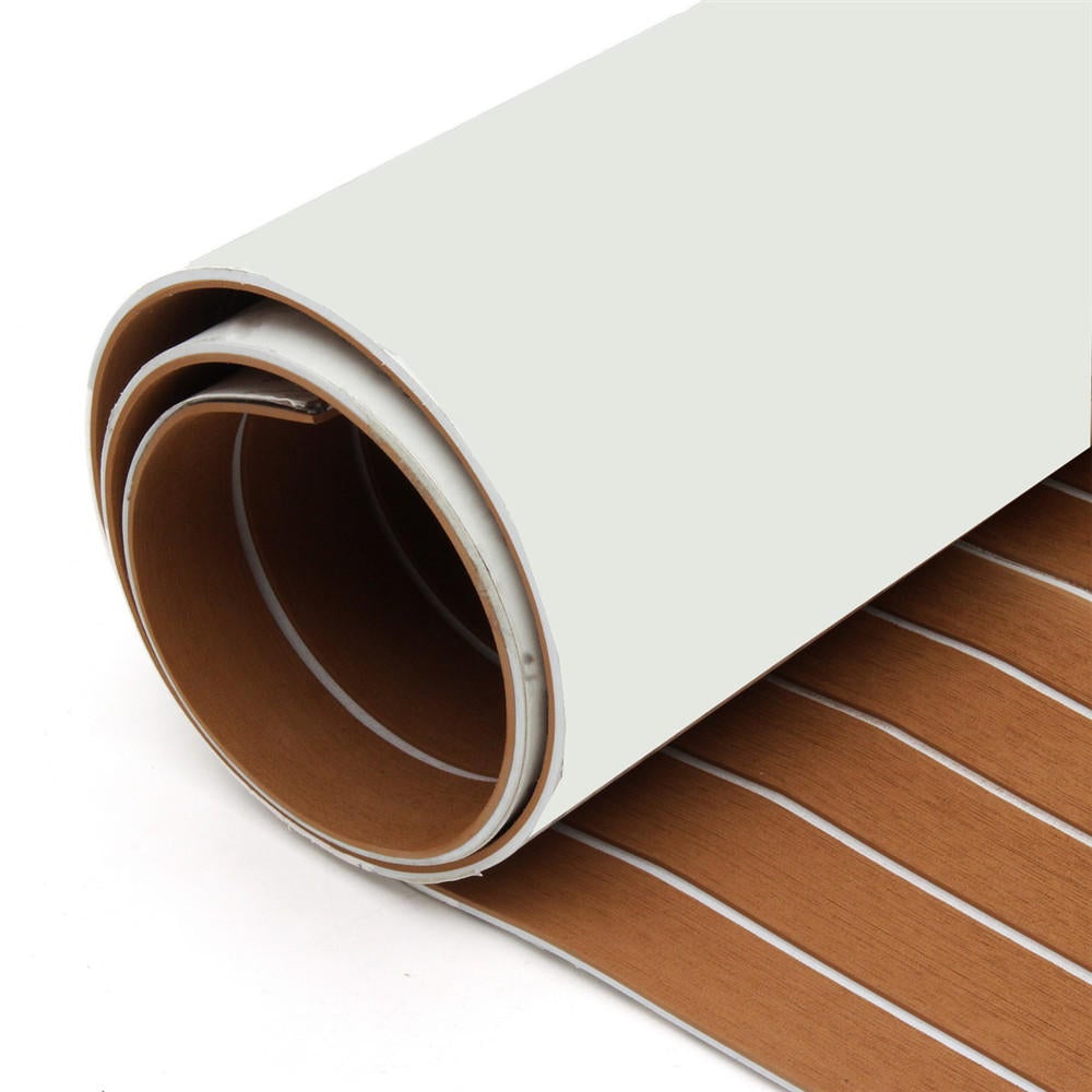 900mmx2400mmx5.5mm Light Brown and White EVA Foam Faux Teak Sheet Boat Yacht Synthetic Teak Decking