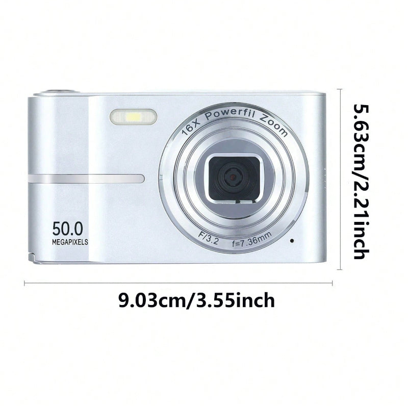 Digital Camera, 2.4-Inch HD Screen, 5000W Pixels, 16X Zoom, Lightweight