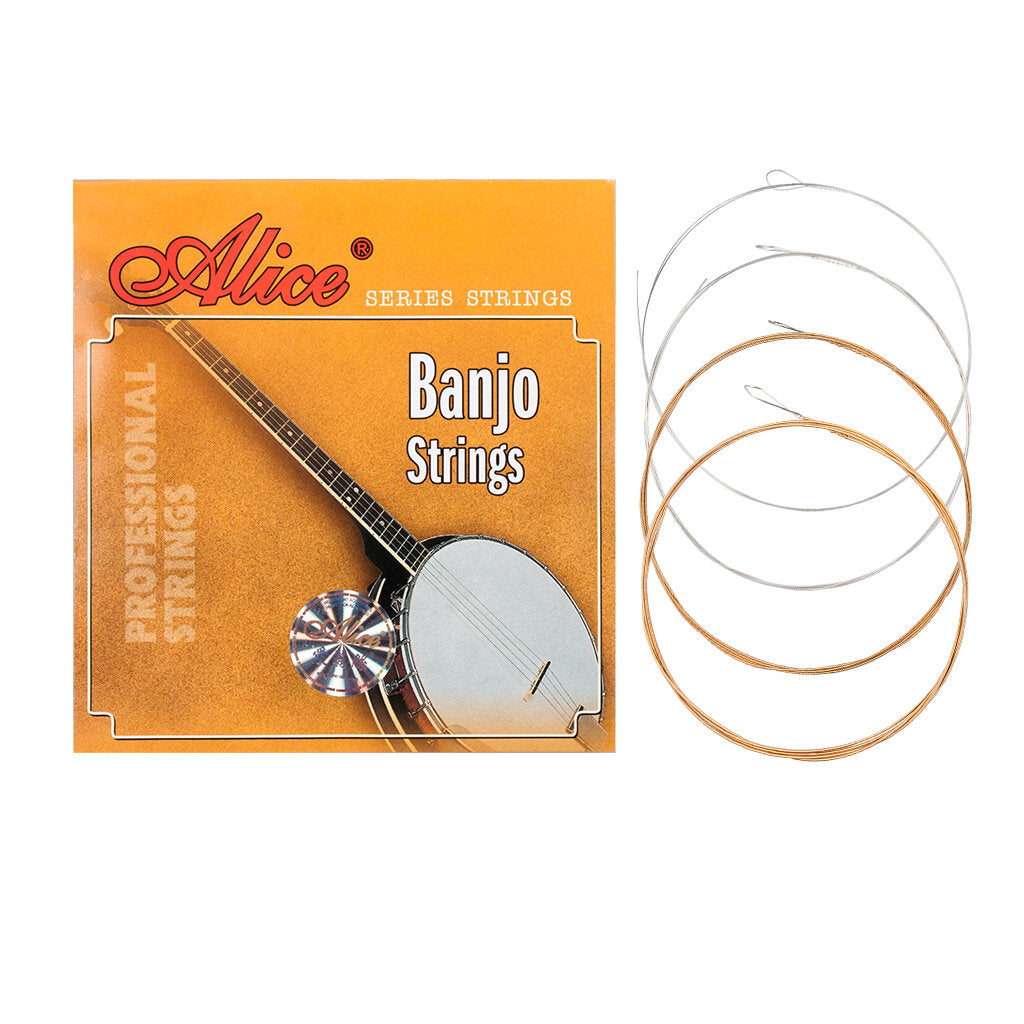 1 Set Stainless Steel Coated Copper Alloy Wound 4-String (ADGC) Banjo Strings