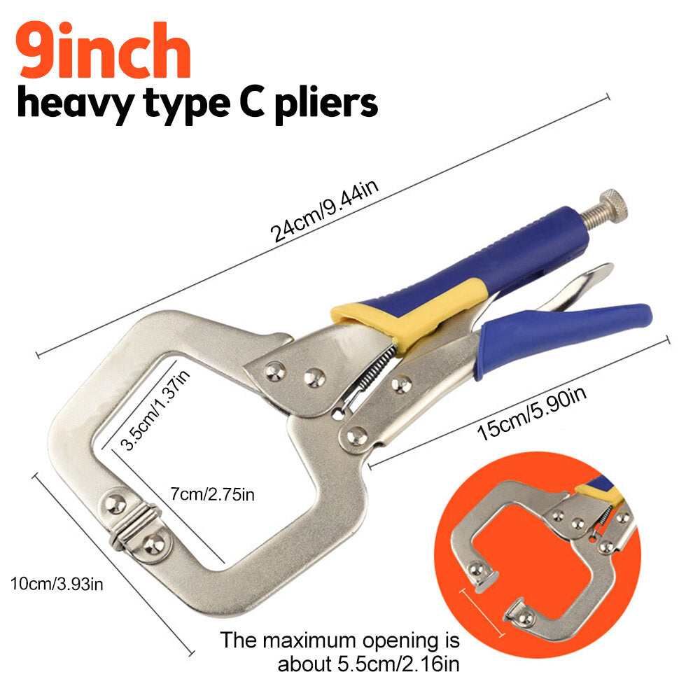 Heavy Duty C Clamp Pliers with Swivel Pads for Woodworking and Welding