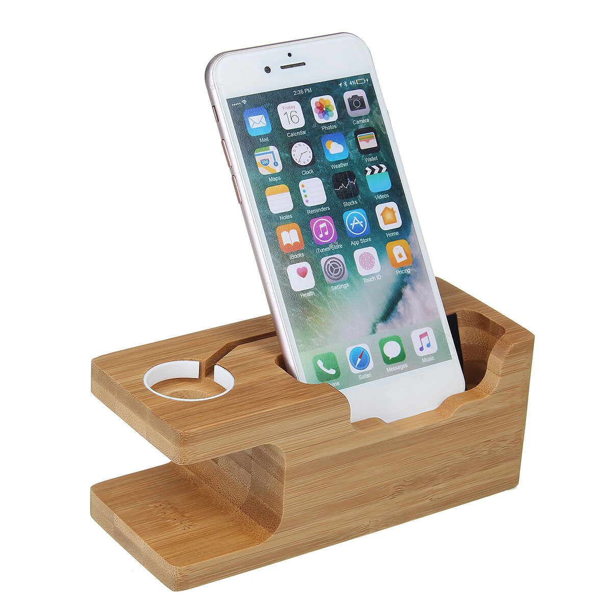 Bamboo Multi Function Charger Dock for Apple Phone Watch