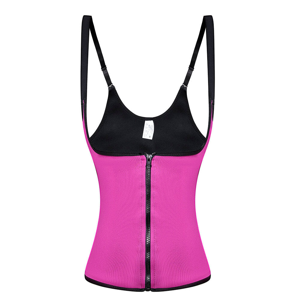 Women's Sweat Vest Waist Trainer Corset Neoprene Tank Top Sports Neoprene Yoga Gym Workout Exercise & Fitness Zipper Tummy Fat Burner