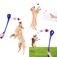 1 SET Dog Ball Launcher Stick Interactive Dog Ball Throwing Stick Toy for Dog Outdoor Walking