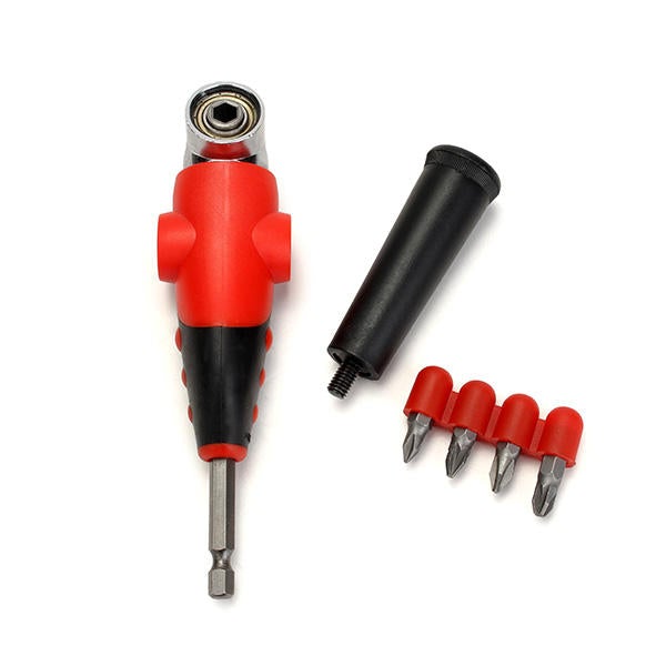 105 Degree 1/4 Inch Angle Driver Screwdriver Bit Holder with Screwdriver Bits Set