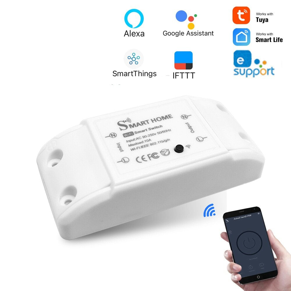 Smart Light Switch Wifi Wireless Remote Controller Breakers Module Works With Alexa Google Home Smartlife Tuya eWelink APP