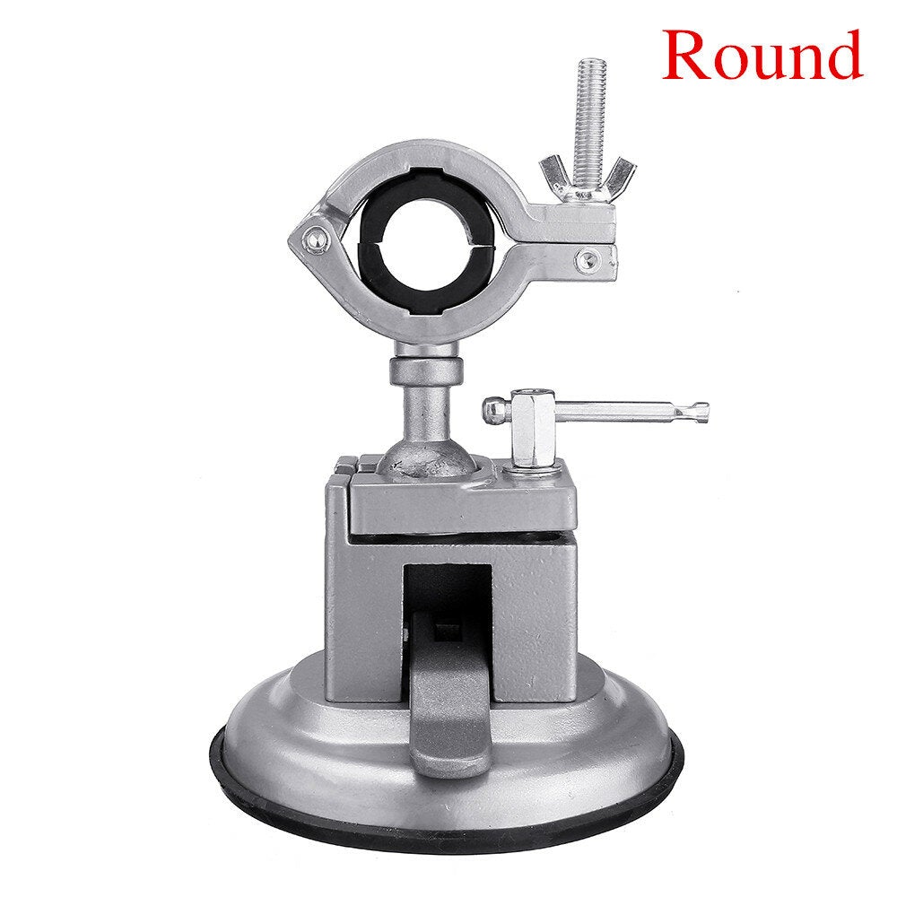 Sucktion Type Round/Flat Aluminum 360 Clamp-on Table Vise Bench Grinder Holder Electric Drill Universal Rotating Pliers Tool