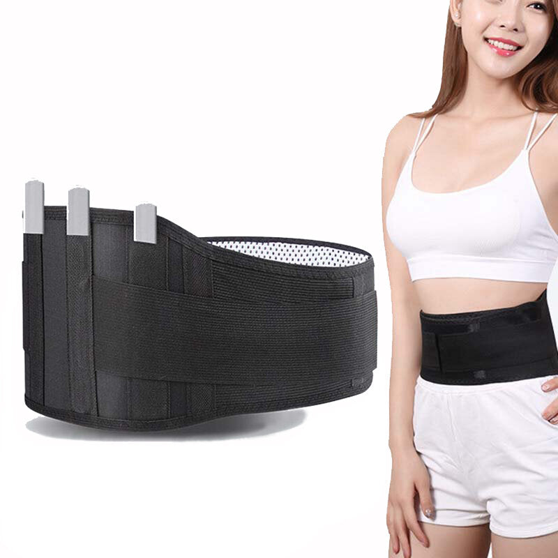 Lumbar Waist Support Belt Strong Lower Back Brace Support Breathable Corset Belt Waist Trainer Sweat Slim Belt for Sports Pain Relief New With Self-heating Four Steel Plate Supports