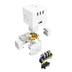 Portable Magic Cube Converter Socket 3pcs USB Chargers Adaptor Travel 6 Ports Socket Power Strips Trip Socket Plug