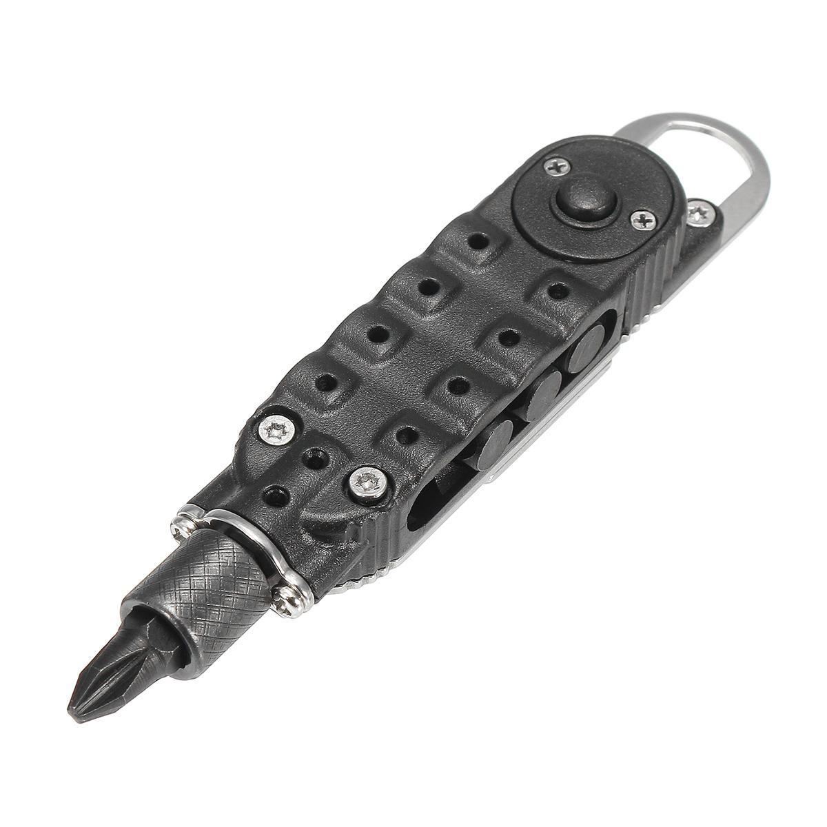 EDC Multi-functional Climbing Carabiner Paracord Buckle Screwdriver Flashlight Wrench Tool