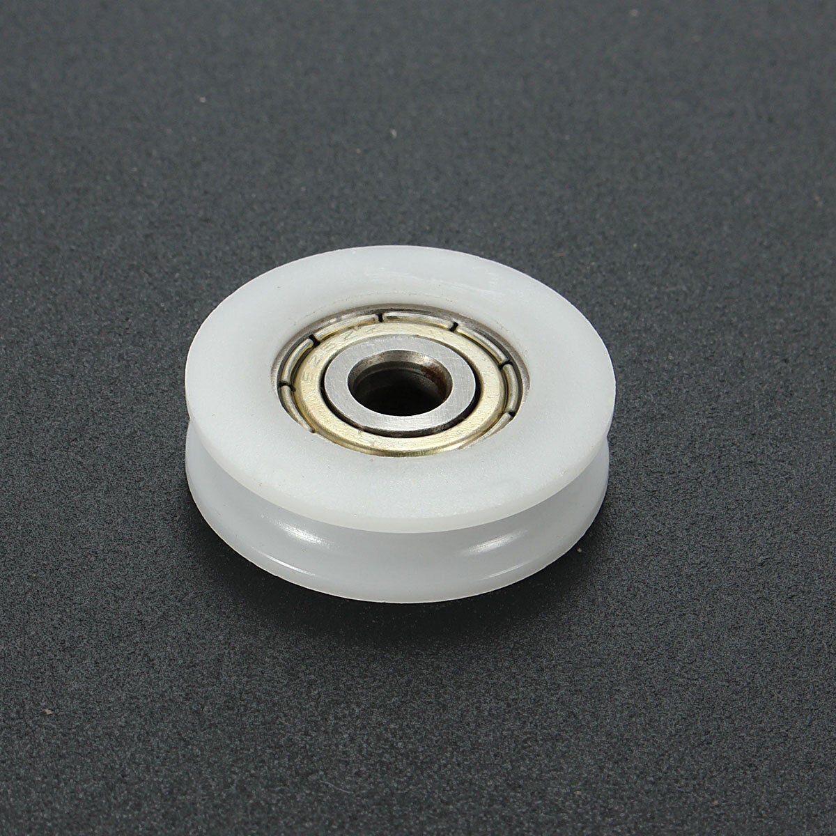 2Pcs 5x24x7mm U Notch Nylon Round Pulley Wheel Roller For 3.8mm Rope Ball Bearing