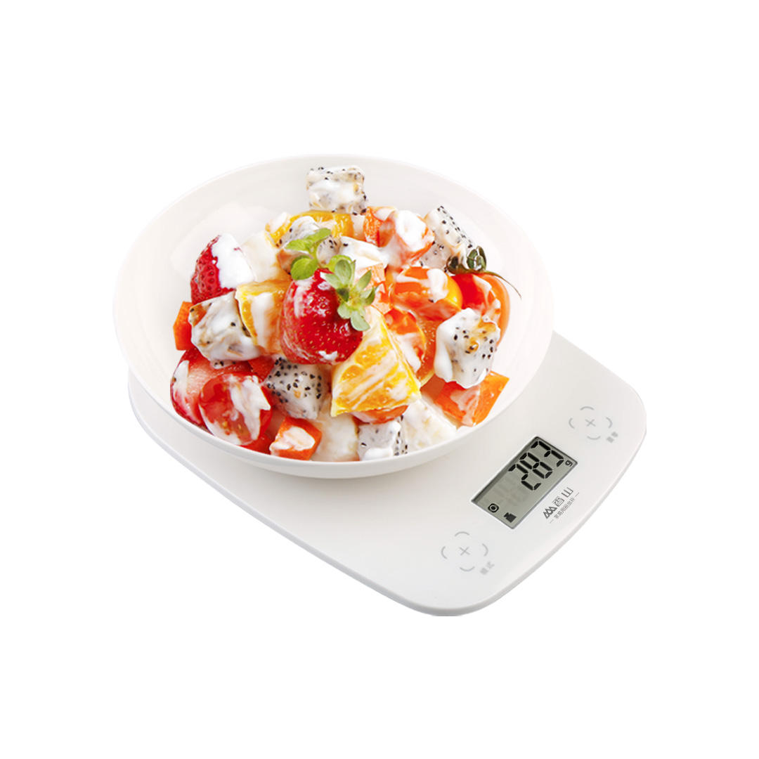 2g-5kg ABS Portable Electronic Kitchen Scale LCD Display Intelligent Touch Switch Baking Scale w/ Detachable Tray High Precision