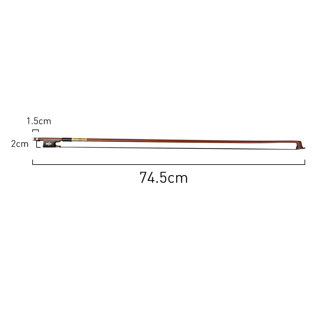 IPE Bow 4/4 Size Violin Bow Round Stick Lizard Skin Grip Black Horsehair W/ Ebony Frog Violin/ Fiddle Bow