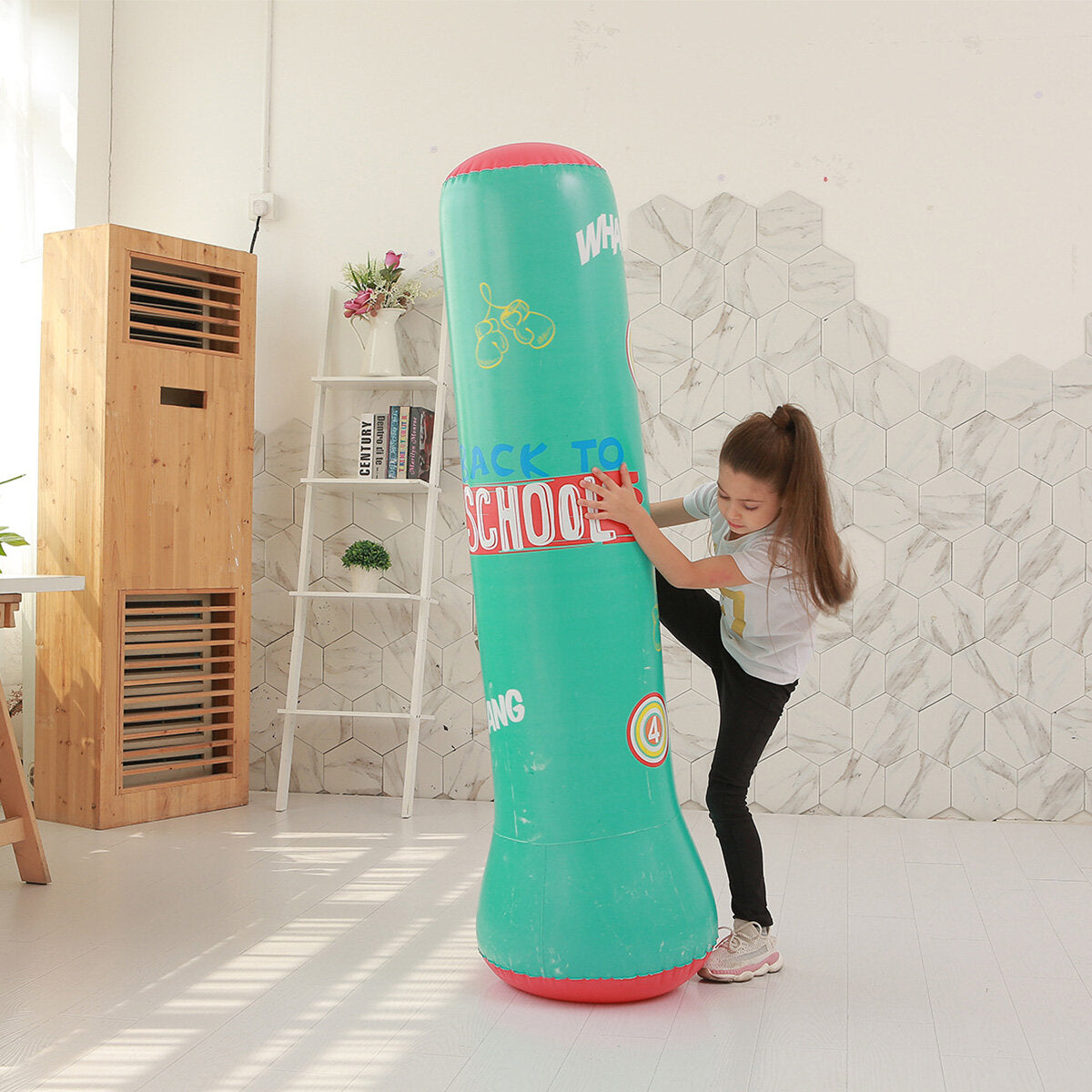 1.2/1.5/1.6m Folding Inflatable Boxing Training Standing Punching Bag Fitness Sport Boxing for Children Adult