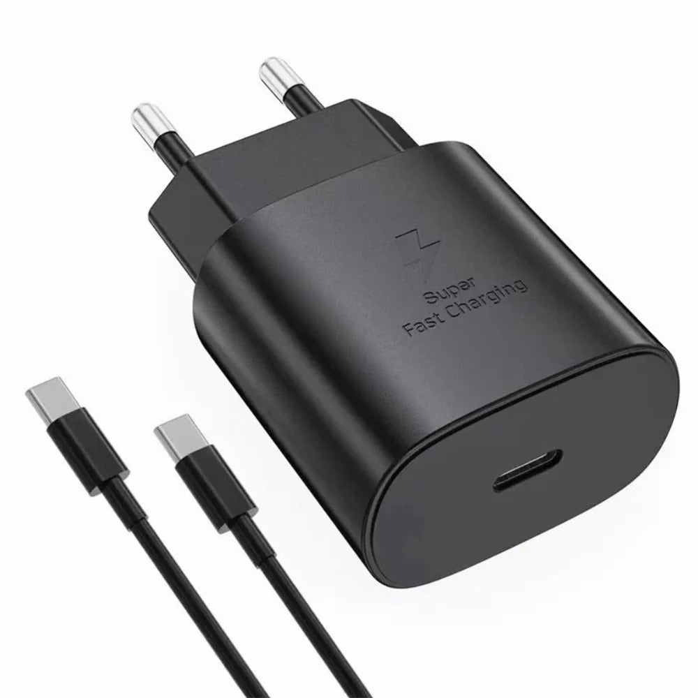 25W USB-C PD Fast Charger Adapter EU Plug + 1M USB-C Cable