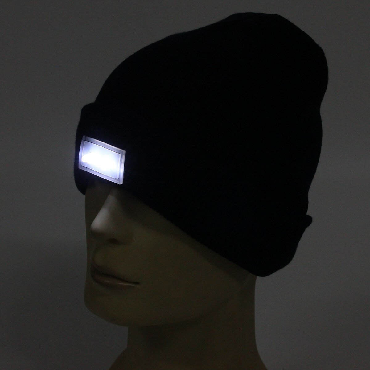 Warm Hat Multi-purpose Ultra Bright Winter Woolly Cap with 5 LED Flashlight Cycling Running Skating