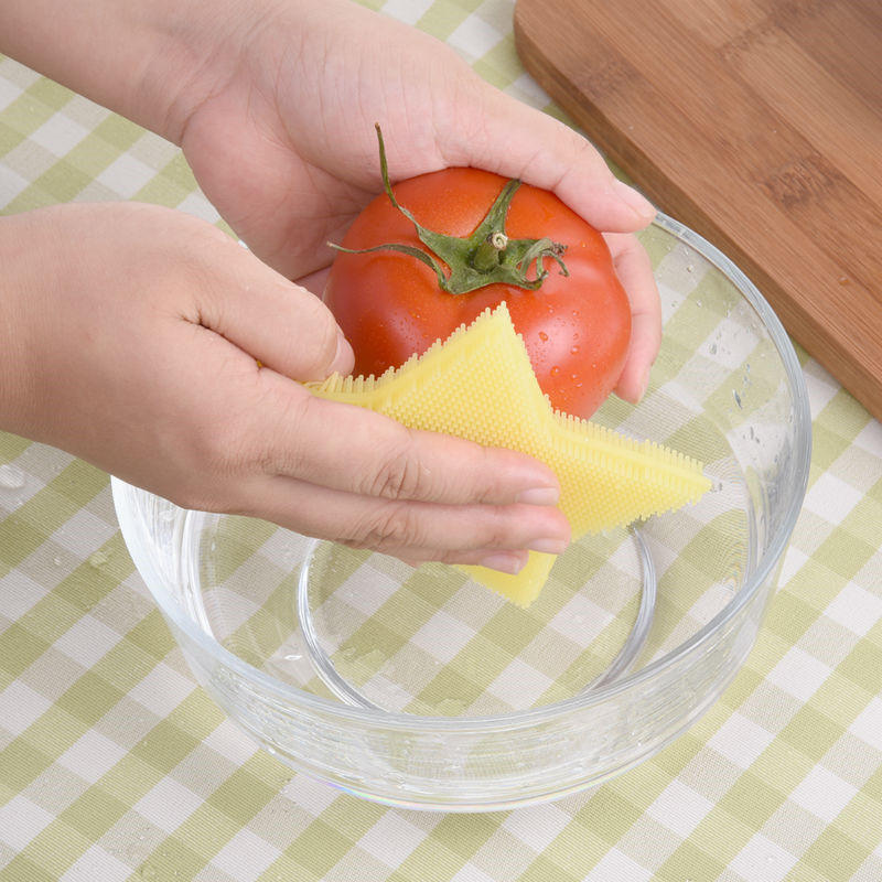 Multi-function Star Shape Silicone Dish Cleaning Brush Scrubber Heat Resistant Coaster