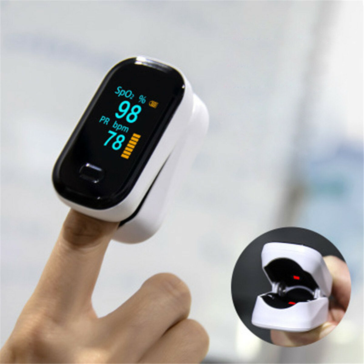 Finger-Clamp Pulse Oximeter Finger Blood Oxygen Saturometro Heart De Oximeter Portable Pulse Oximetro Monitor