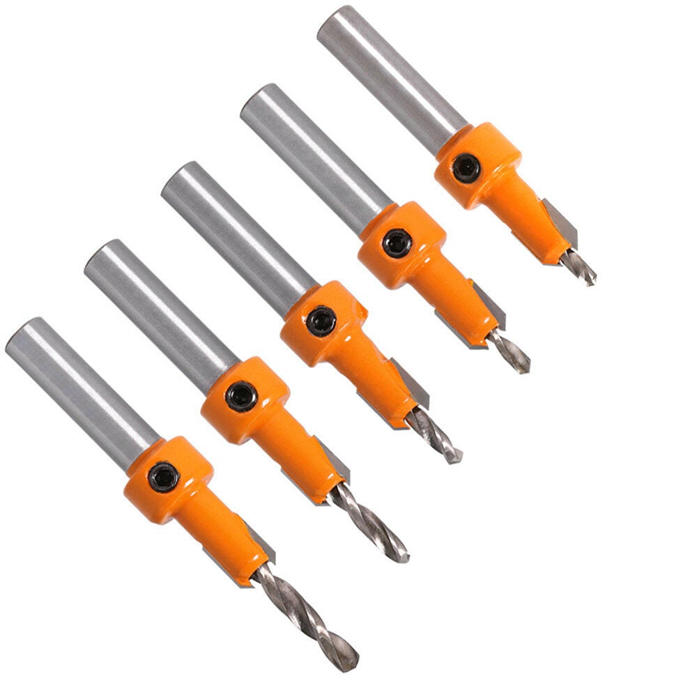 8mm Shank HSS Countersink Drill Router Bit 2.8x8 to 4x10mm Carbide Tip Screw Extractor Remon Demolition for Wood Milling Cutter