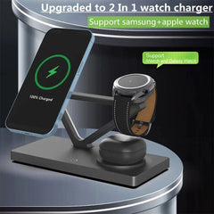 5-in-1 Magnetic Wireless Charger Stand for iPhone 14 13 12 X Samsung Galaxy Watch 15W Fast Charging Dock