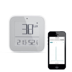 LCD Display Intelligent Battery Powered Light Sensing Temperature and Humidity Sensor