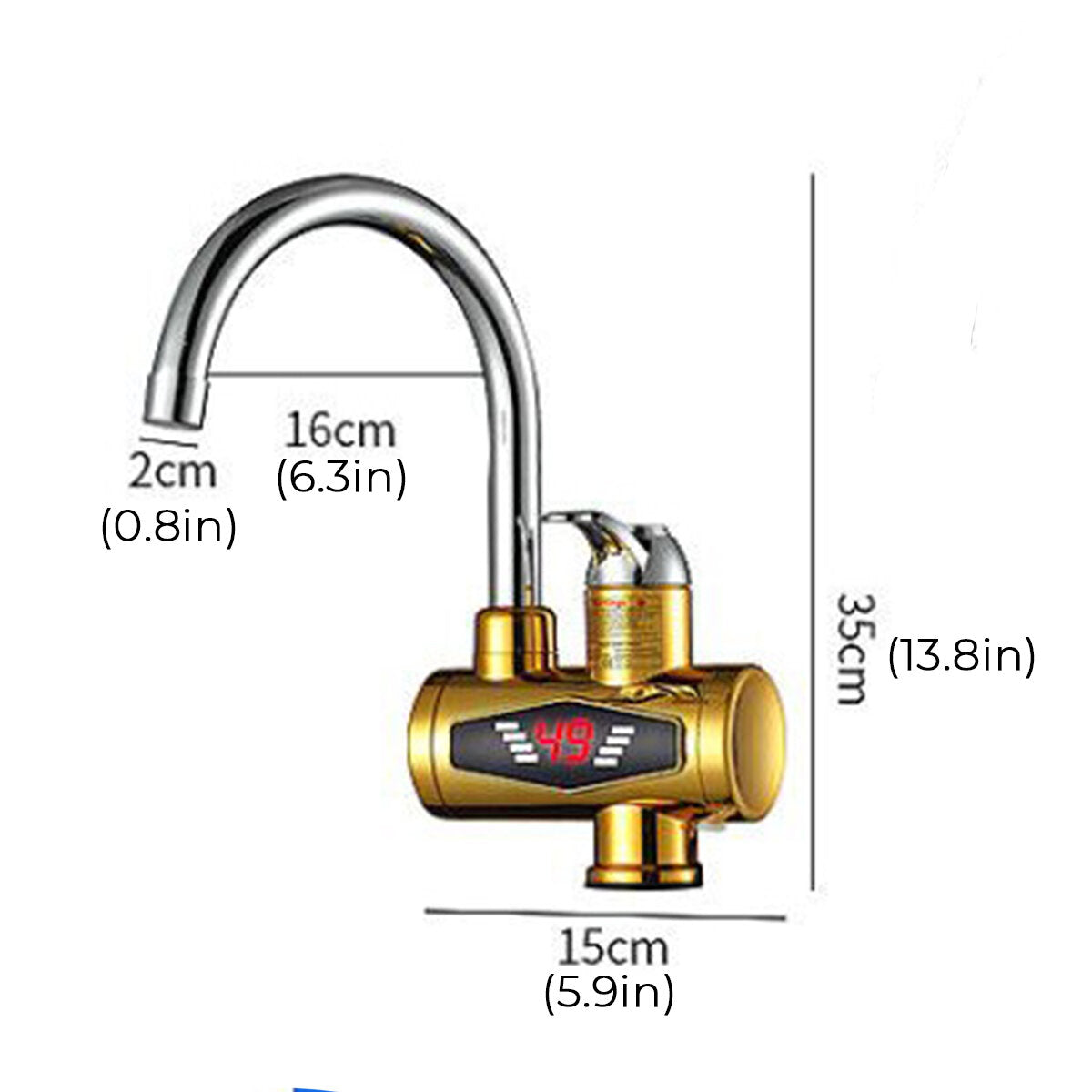 Electric Heating Faucet 3S Heating Temperature Display Instant Hot Water Tap Faucet3300W