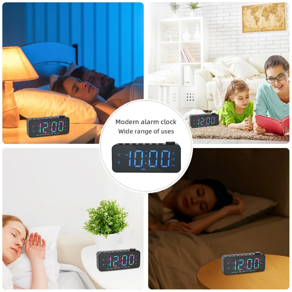 LED Digital Alarm Clock with FM Radio, Dual Alarm, Snooze, USB Charging Port, and Dimmable Night Light for Bedroom, Office