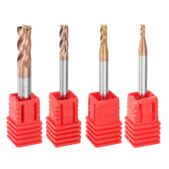 HRC58 Round Nose 4 Flutes End Mill Cutter 2R0.2-6R0.5 AlTiN Coating C ...