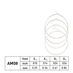 AM08 Mandolin Strings Plated Steel&Silver-Plated Copper Wound Strings 1st-4th 010-034