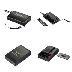 Wireless FM Transmitter Receiver Lavalier Lapel Clip Microphone Mic System 20M Receive Range