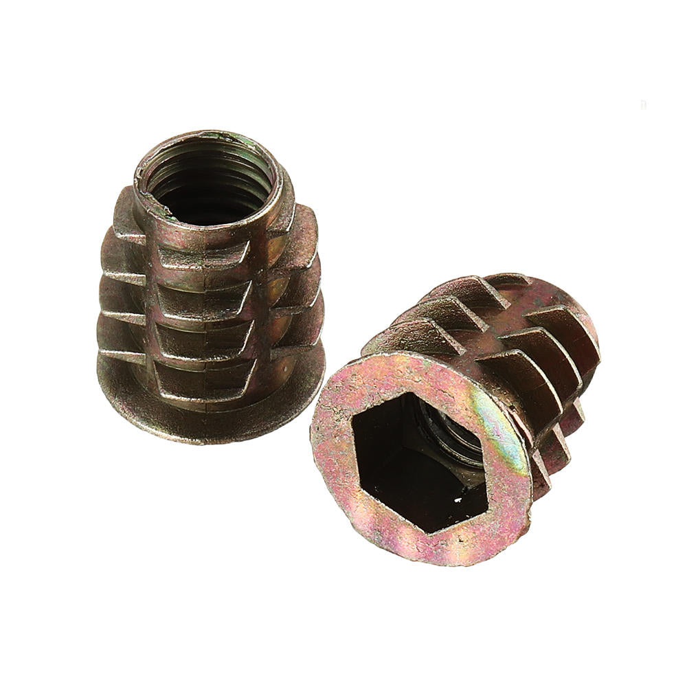 120Pcs Zinc Alloy Wood Furniture Hex Socket Drive Head Screw-in Threaded Insert Nut