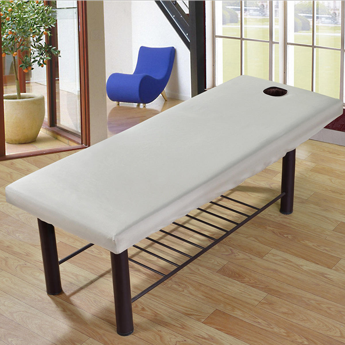 Electric Massager Accessories Treatment Bed Cover Polyester Cotton Table Sheet with Face Breath Hole