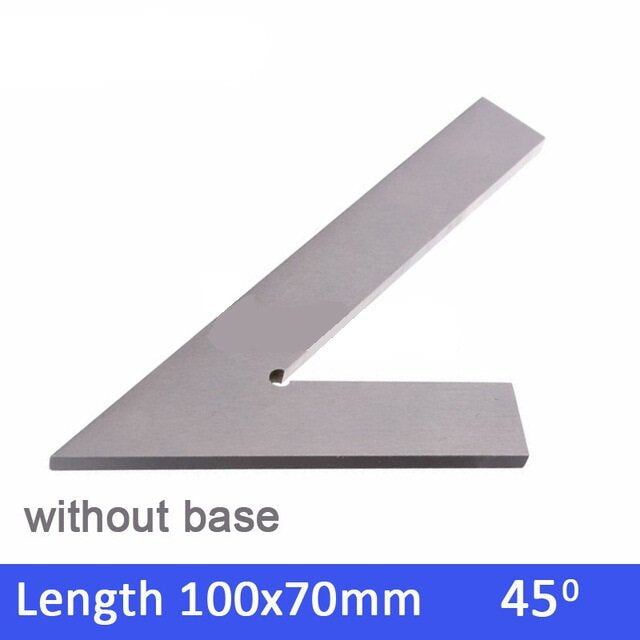 100*70mm 120*80mm 150*100 200*130mm 45 Degree Square Ruler Angle Gauge with Wide Base Steel 45 Industrial Try Machinist Square with Base