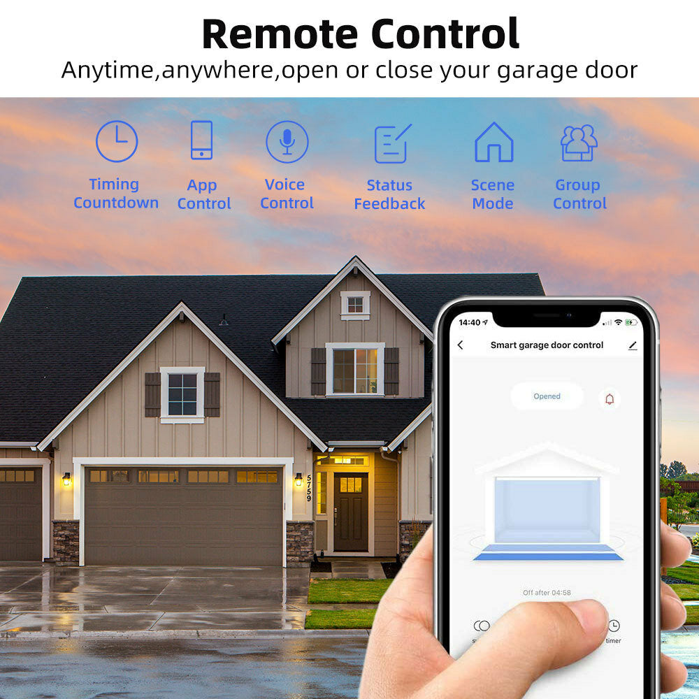 Wireless Tuya WiFi Garage Door Switch Controller Smart Phone Remote Control Switch Work with Amazon Alexa Google Assistant