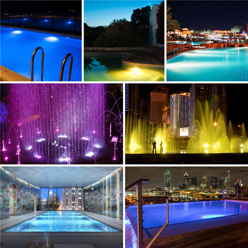 1 pc LED Underwater Swimming Pool Lights RGB Color Changing IP68 Waterproof Lamp With Remote Controller