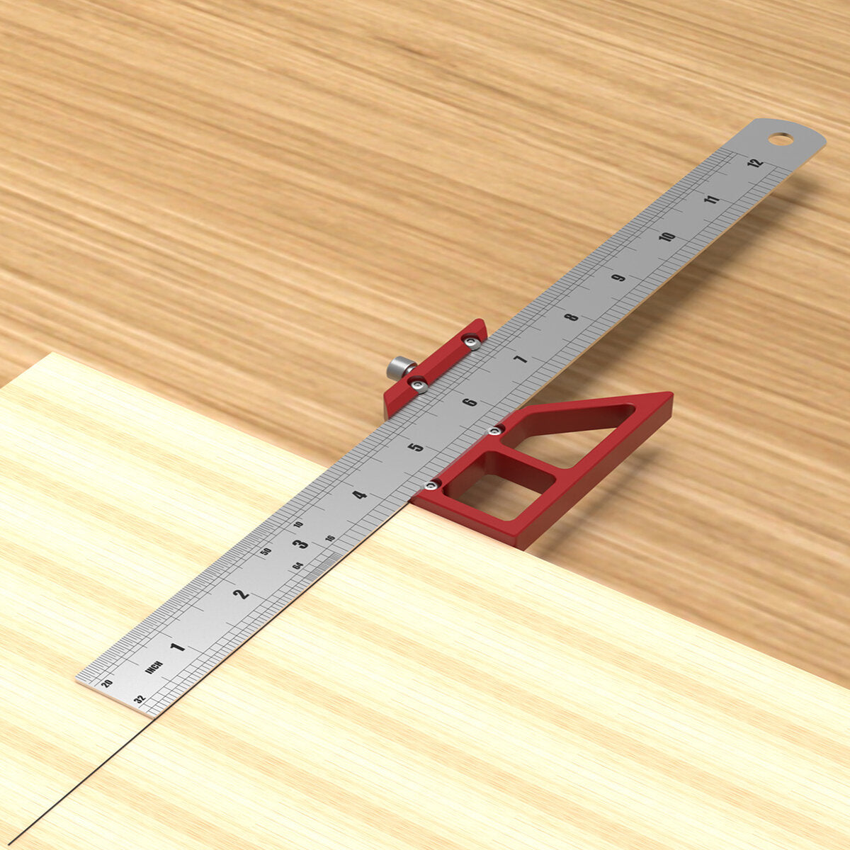 Multifunctional Woodworking Scribe and Marking Gauge - 45/90 Degree Angle Ruler