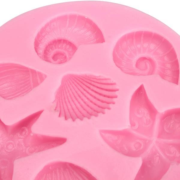 3D Silicone Sea Shells Starfish Sea Snail Fondant Cake Chocolate Mold Mould Cake Decoration