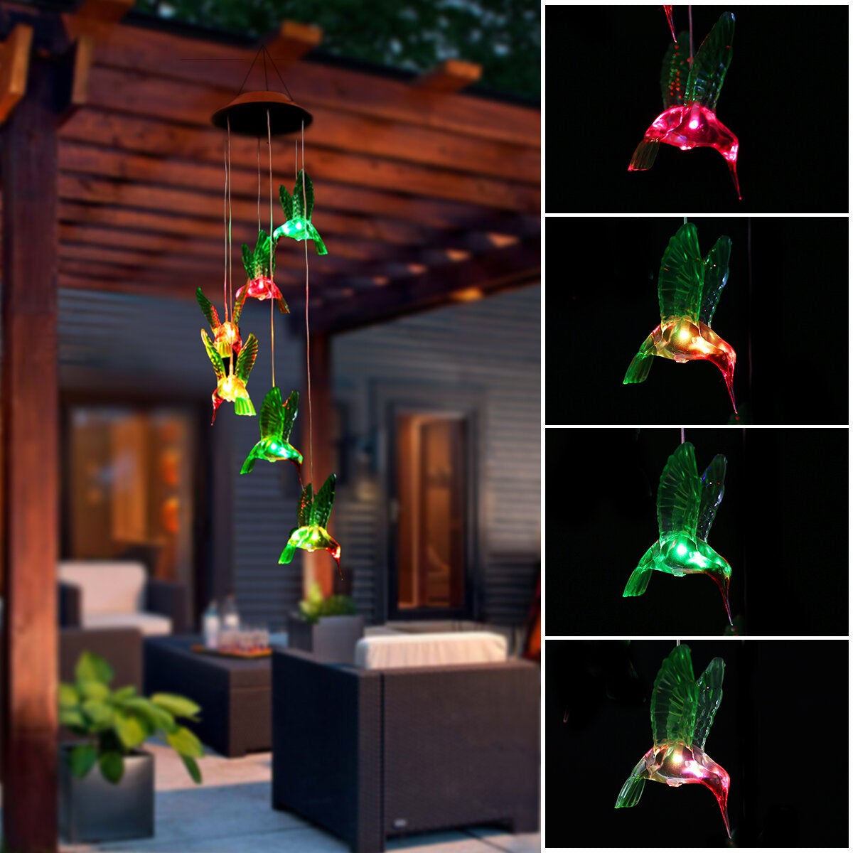 Bird Wind Chime Gardening Decoration Outdoor Decoration Autoxic Induction Belt Hook