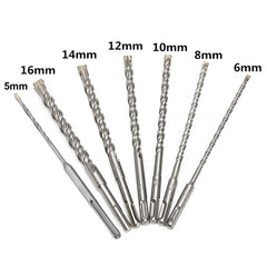 5-16mm Concrete Drill Bit 160mm Length Double SDS Plus Slot Masonry Hammer